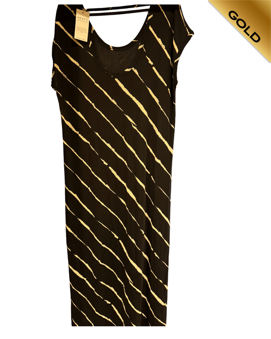 NEXT black & white stripe jersey maxi dress