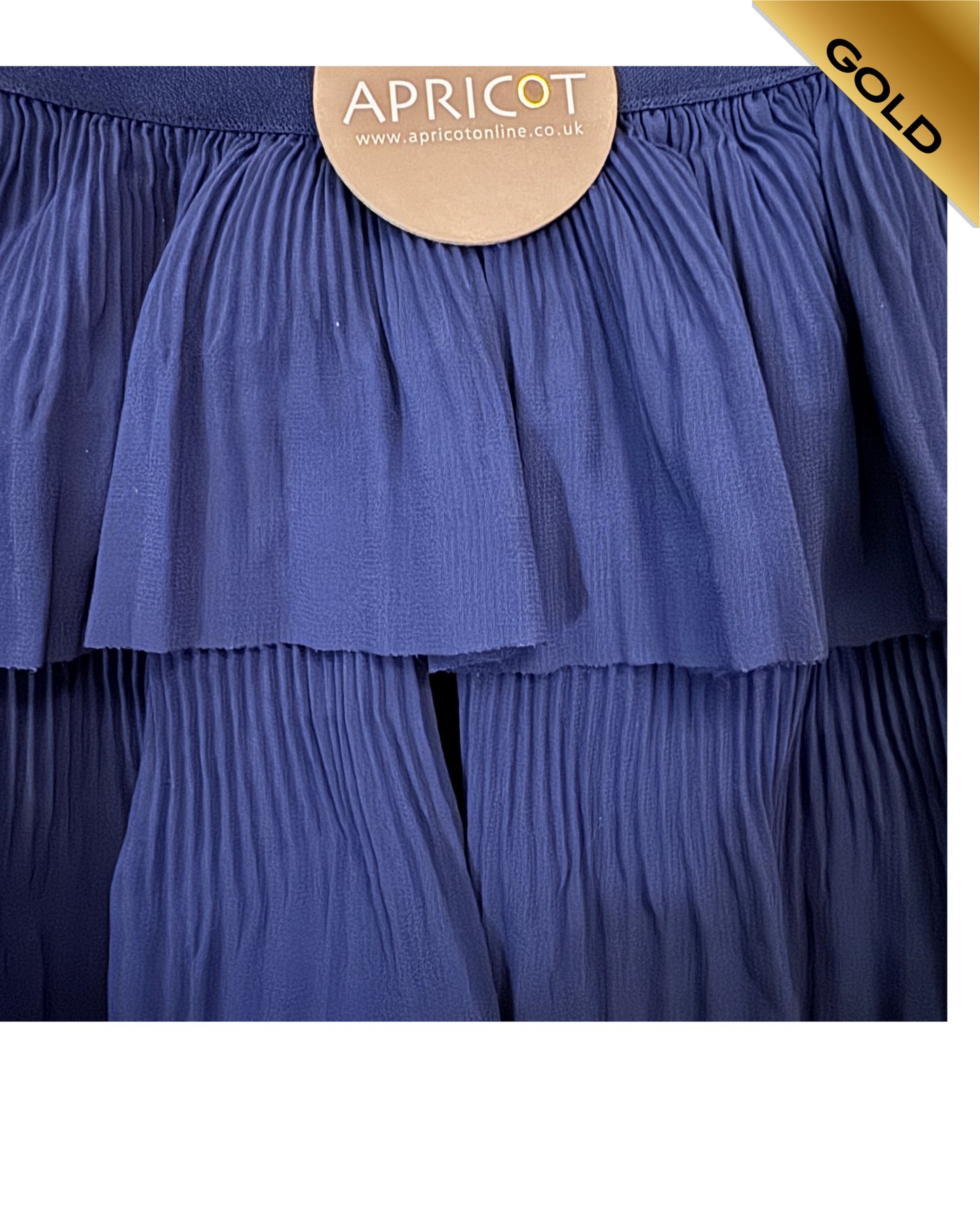 APRICOT navy plisse layered skirt