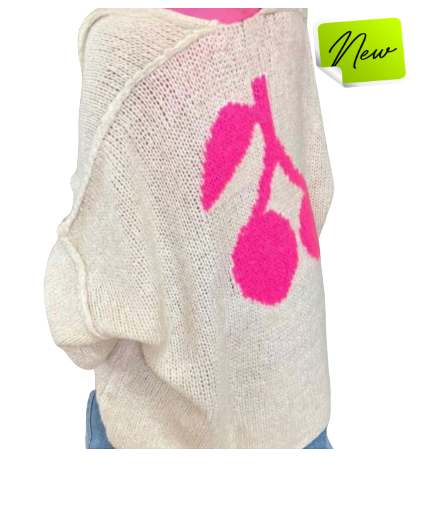 Cherry Printed Longline Knitted Cardigan