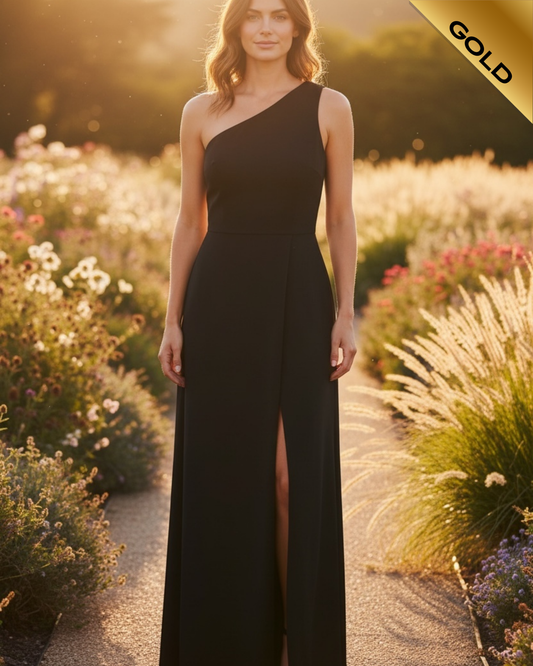 ADRIANNA PAPELL knit crepe long dress