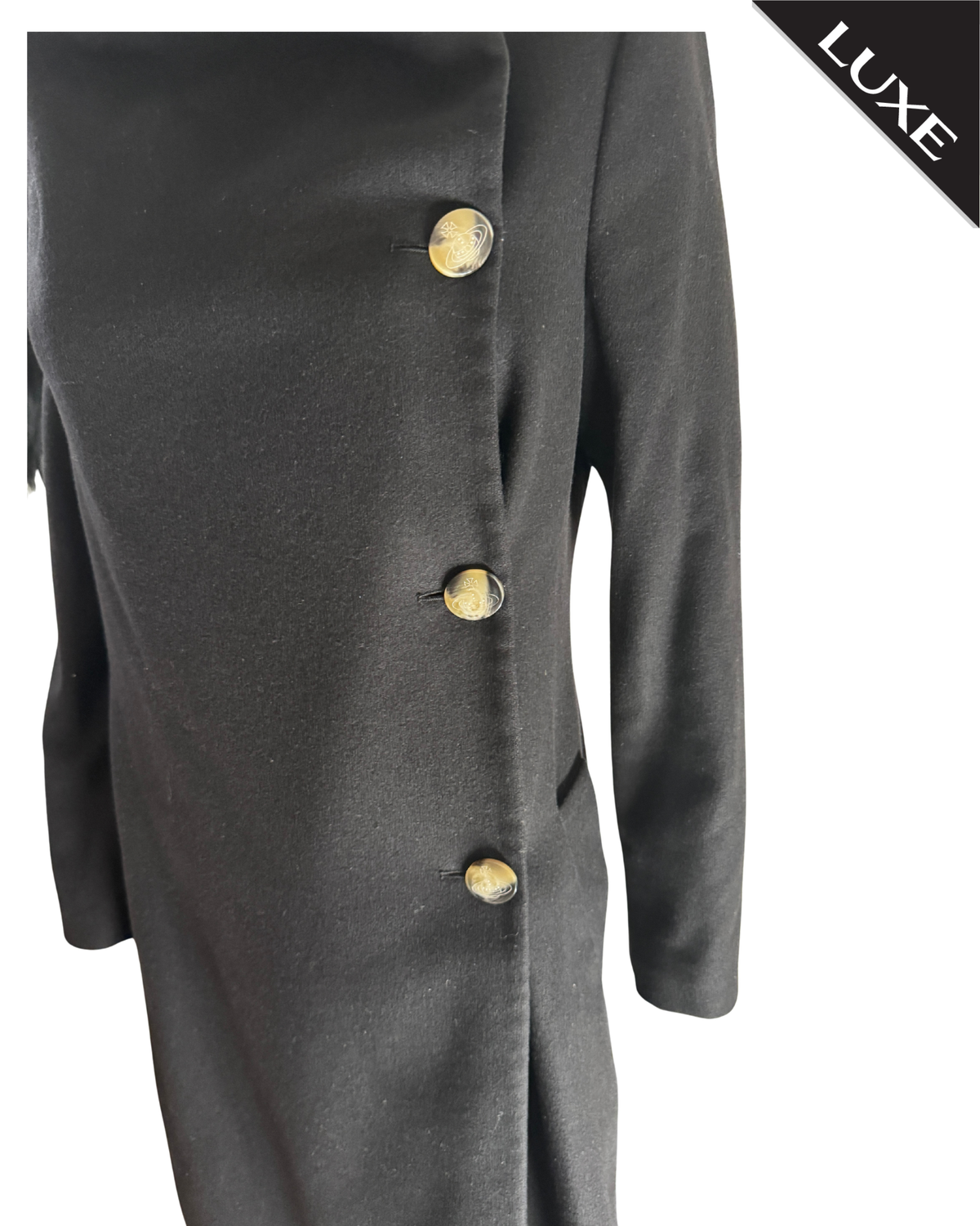 Women's Luxe Vivienne Westwood red label black coat pre loved size 16