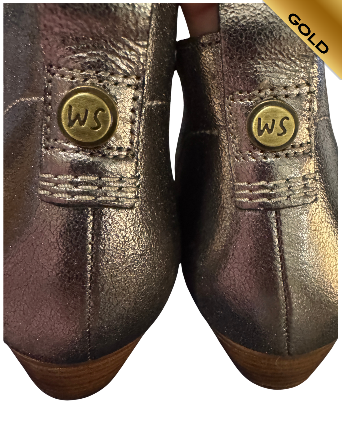White Stuff short metallic ankle boots