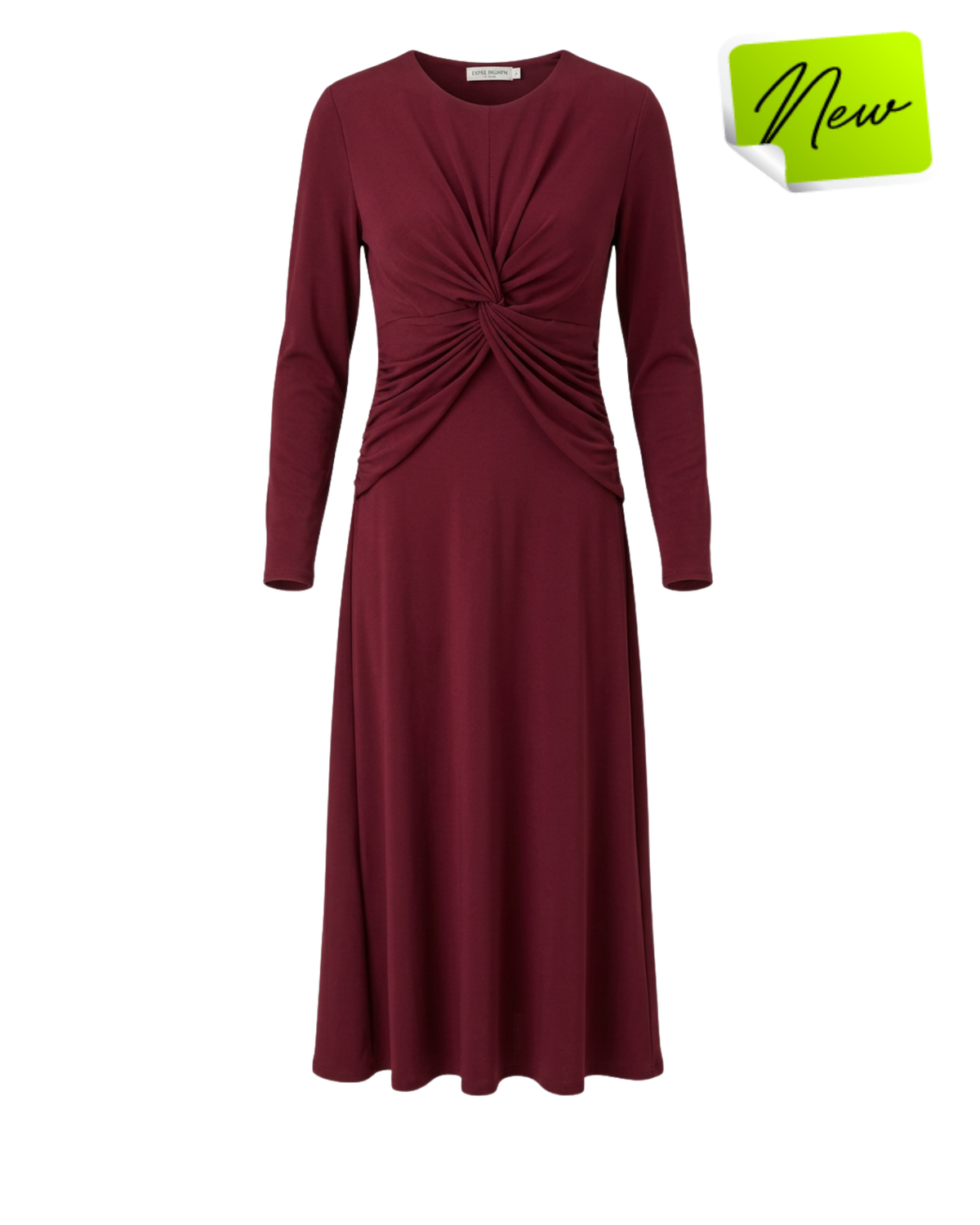 NEW Elaris Twist Front Long Sleeve Dress-Wine Size Small