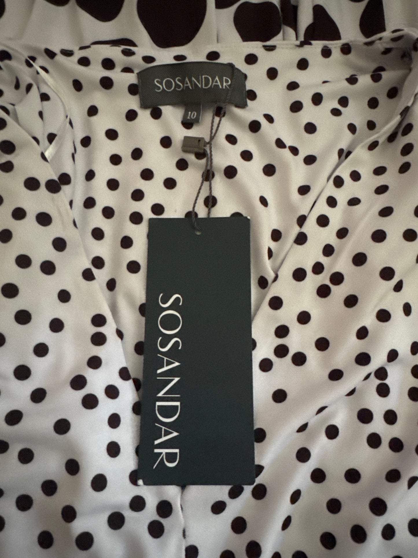 Sosander white & black spot maxi dress