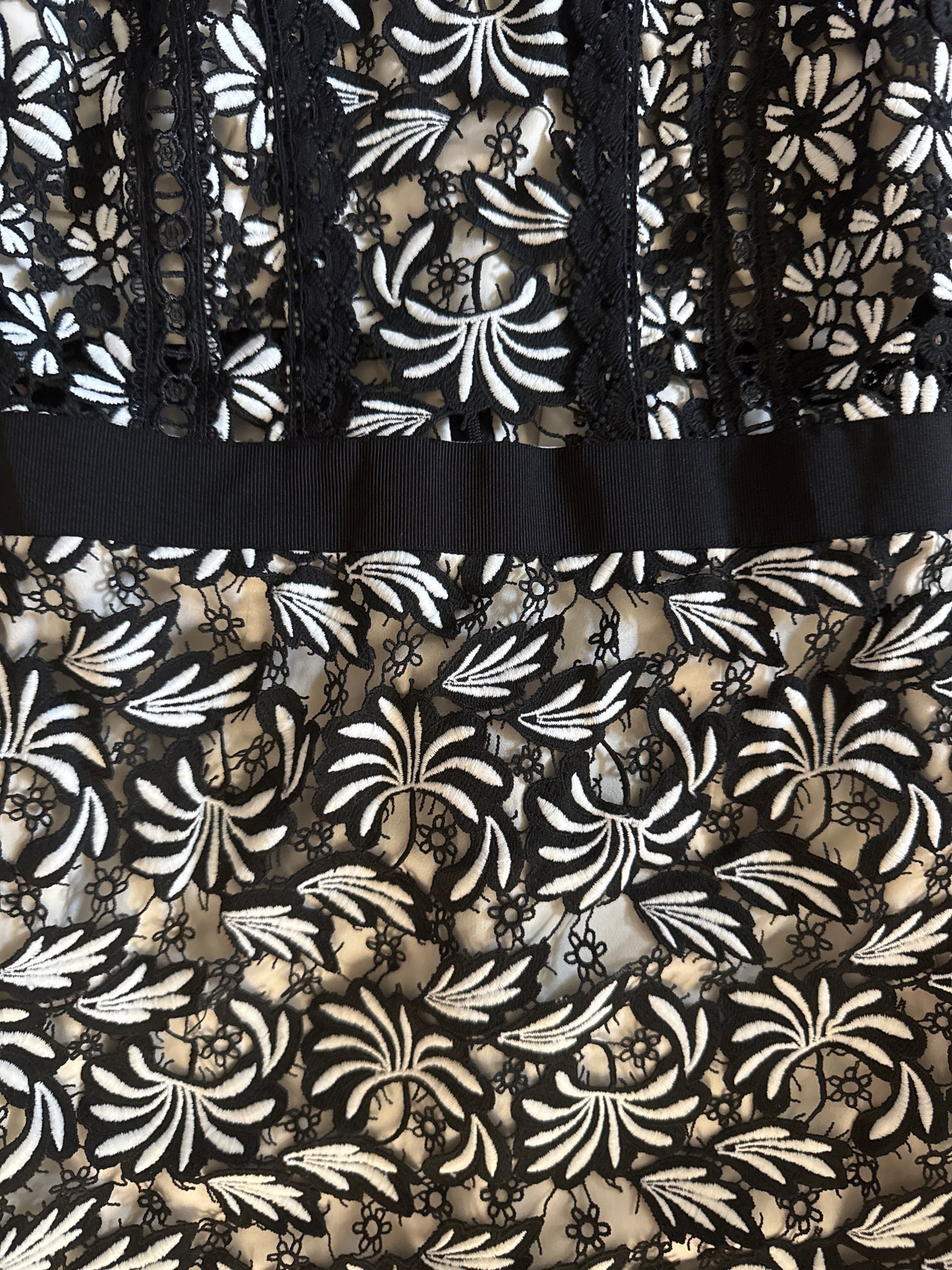 Self Portrait Antoinette lace pattern pre-loved dress- Size 10
