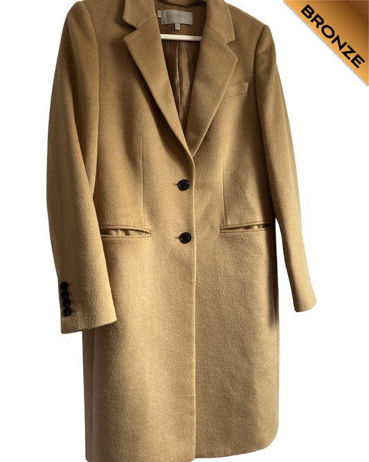 Hobbs camel knee length wool coat