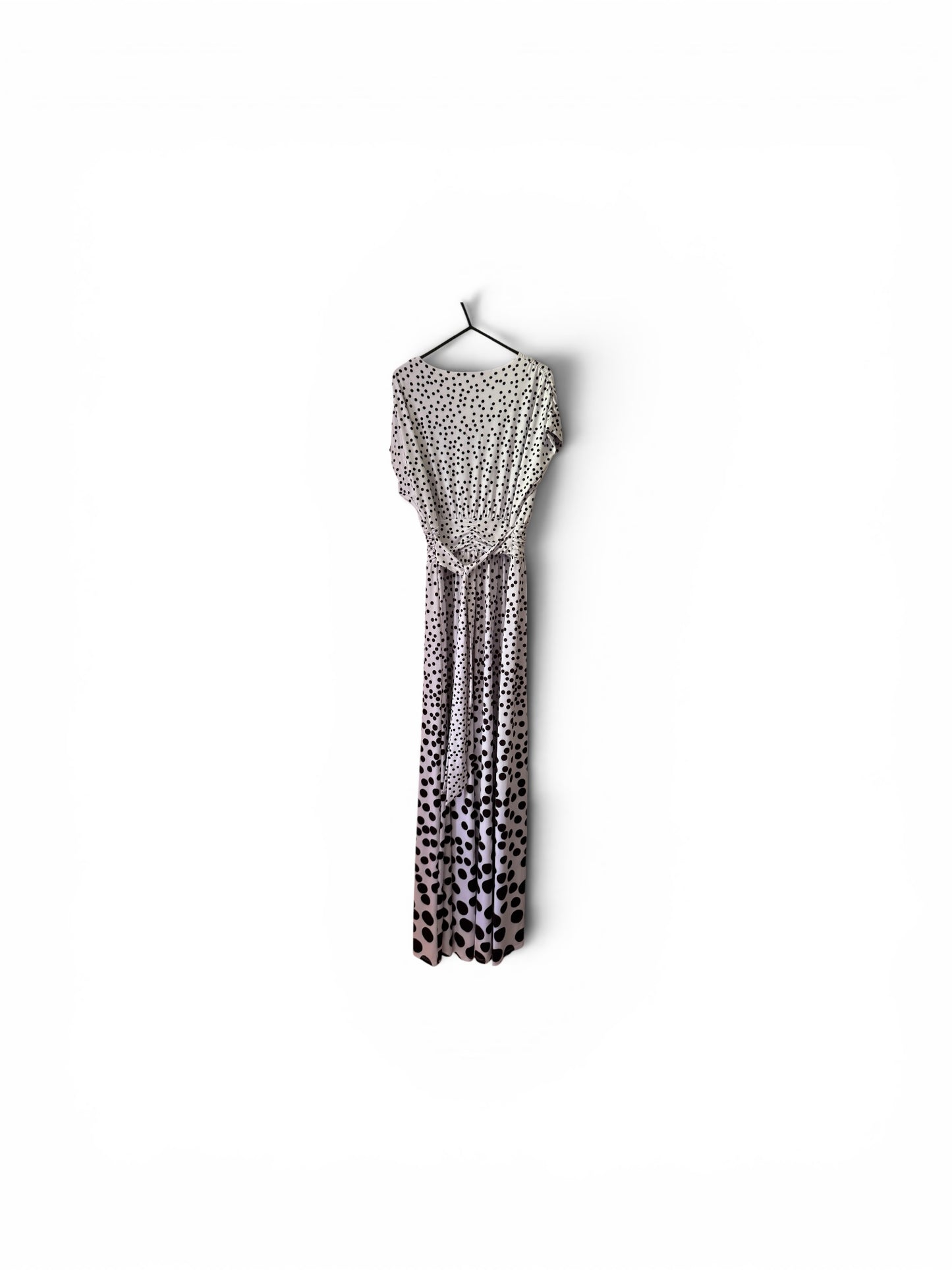 Sosander white & black spot maxi dress