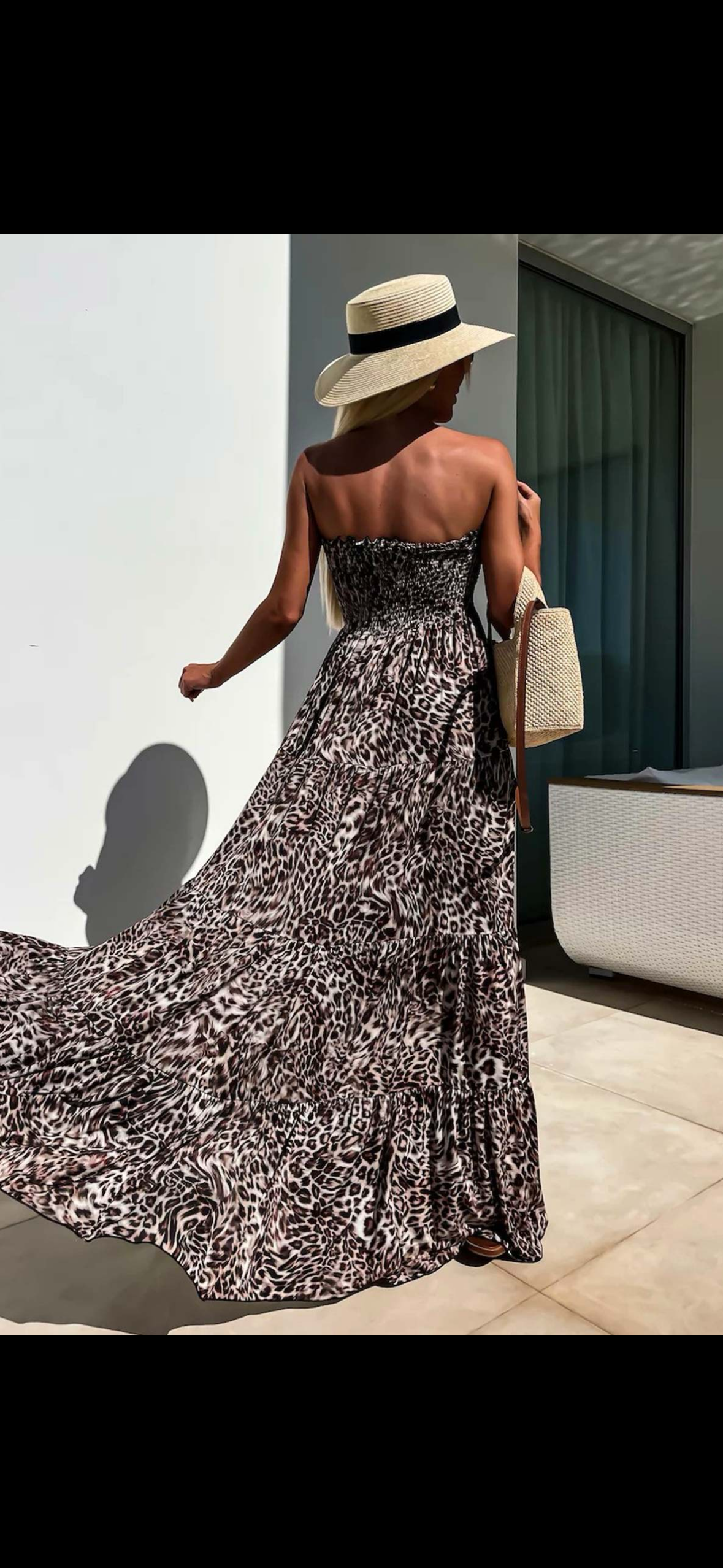 Leopard print maxi dress