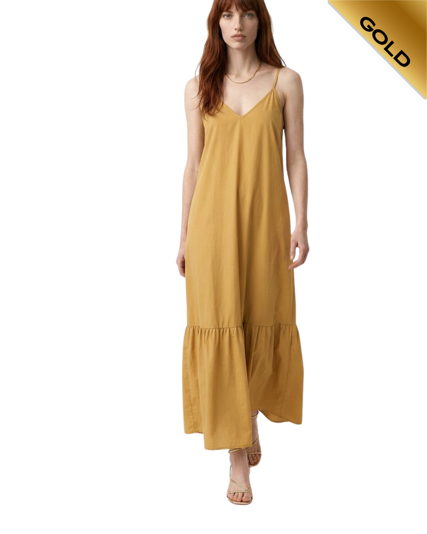 Pretty Little Thing low back ruffle hem maxi dress