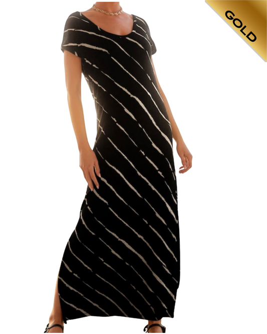 NEXT black & white stripe jersey maxi dress