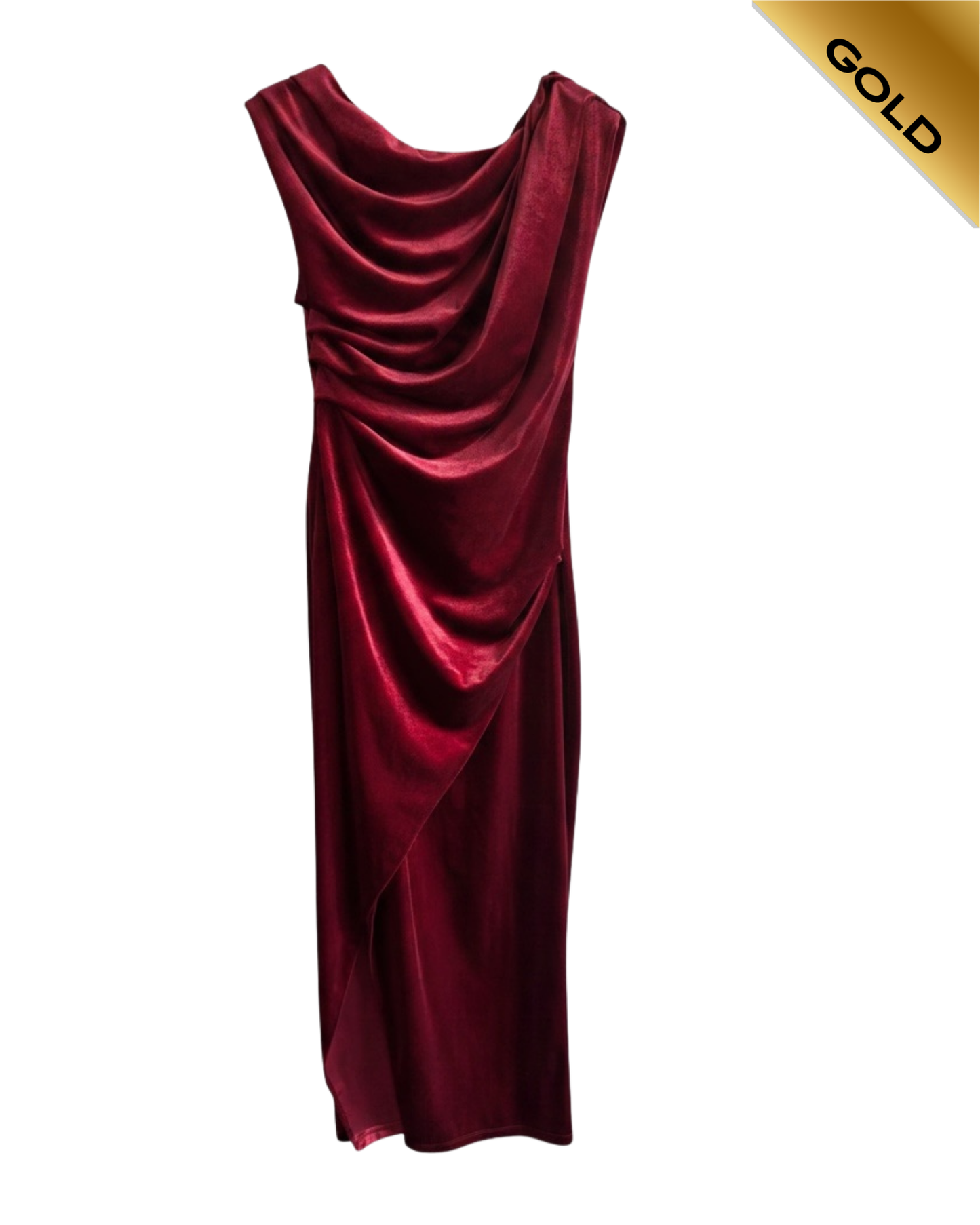 River Island Red drape midi dress