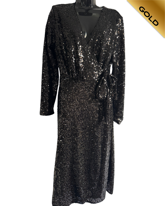 H&M Pre Loved Black Sequin Dress