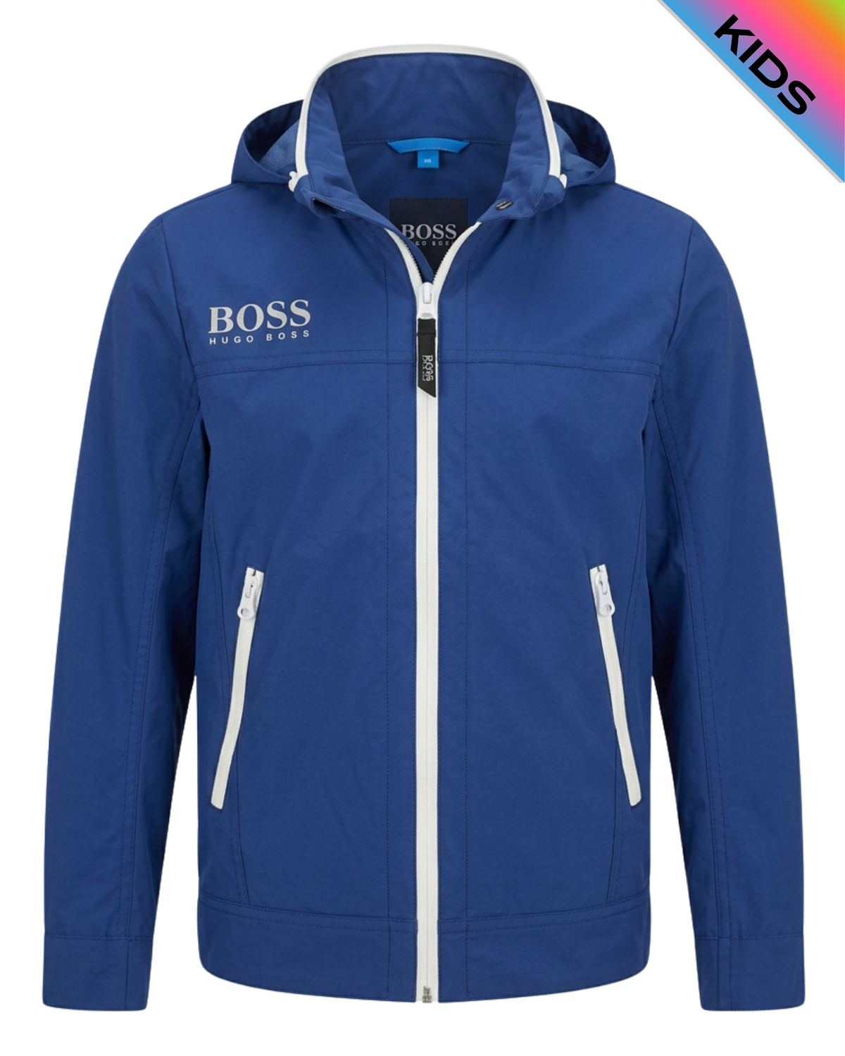 KIDS Boss pre loved blue raincoat with hood age 8 years