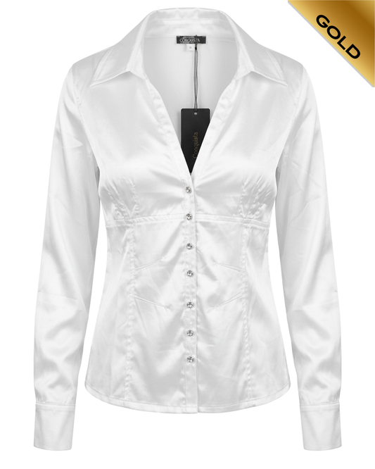CONQUISTA white blouse. New with tags. Size Medium