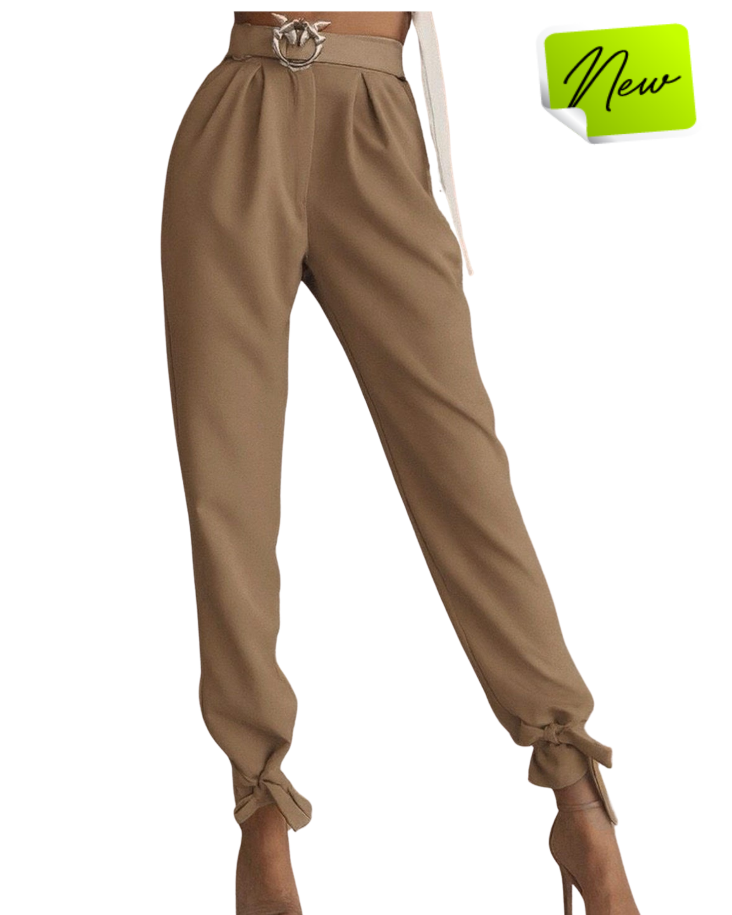 NEW High waist tie hem trousers