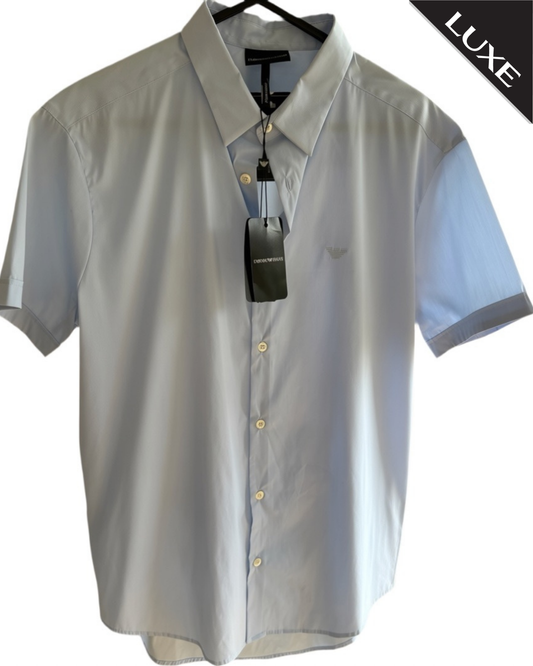 Mens Emporio Armani Slim Fit Short Sleeve Shirt  Size Medium  New With Tags