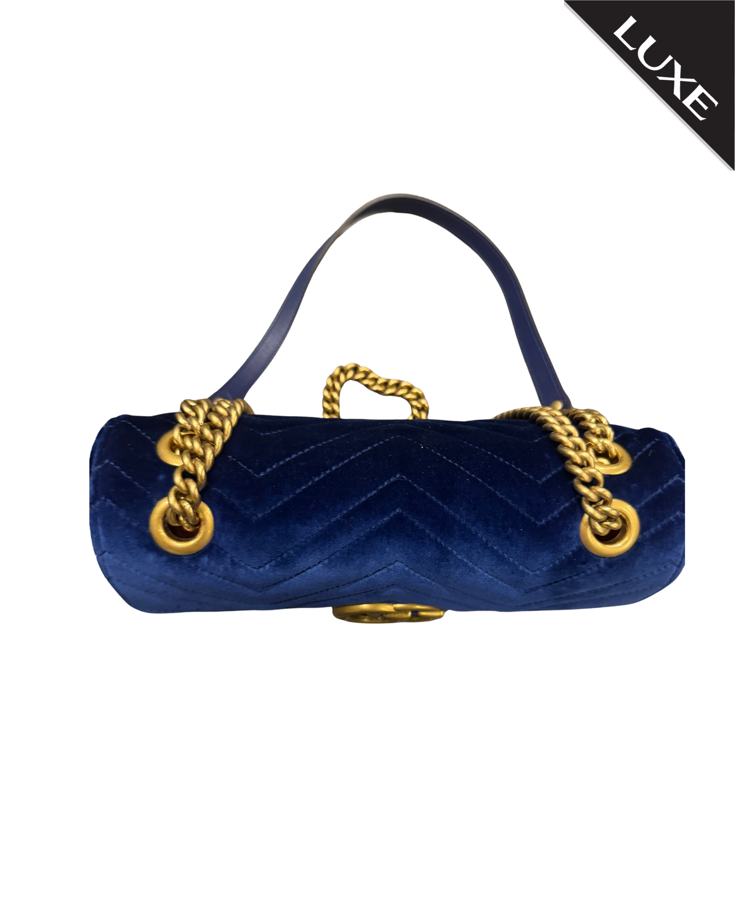 GUCCI GG Marmont pre loved velvet shoulder bag