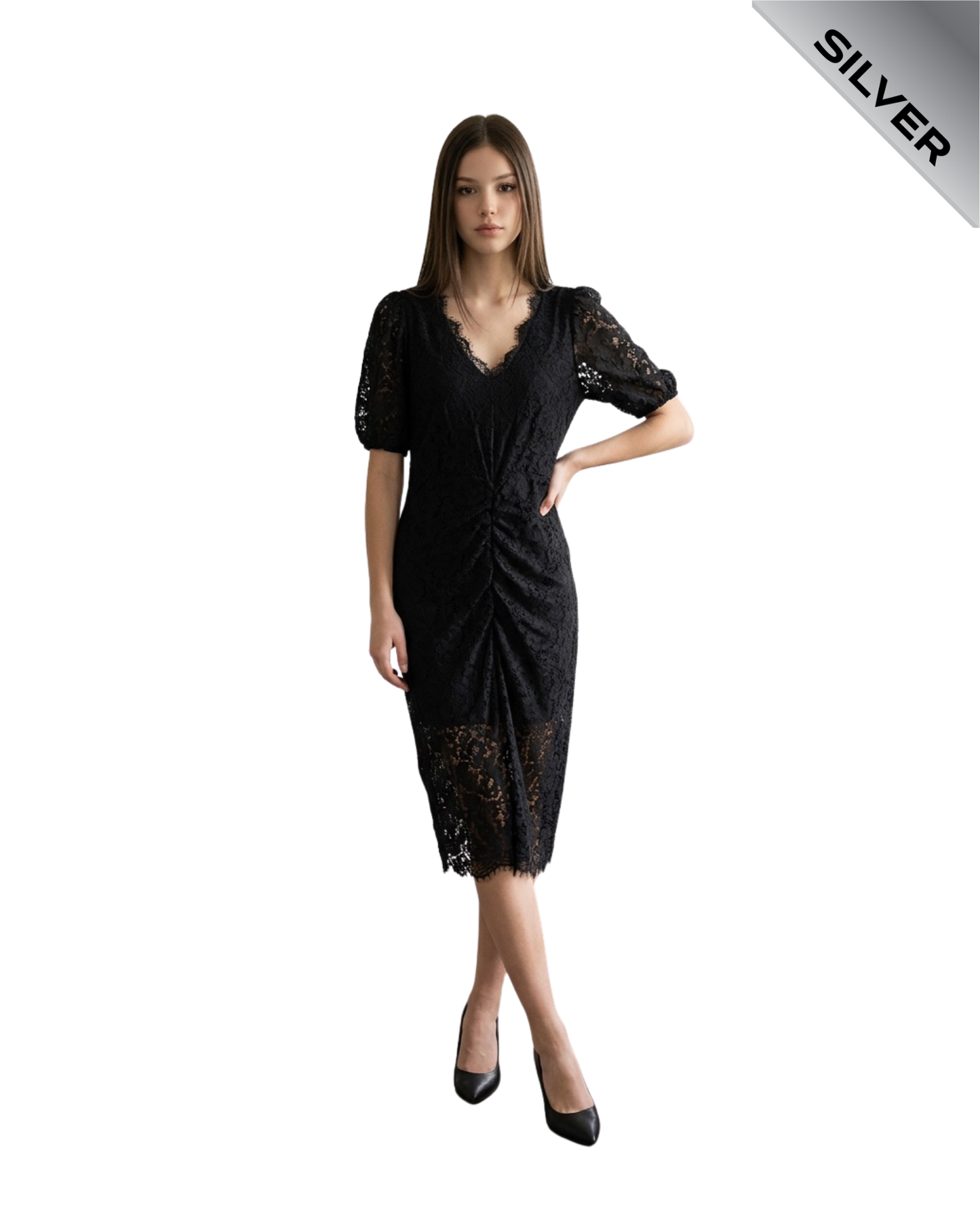 Levete Room lace ruched dress