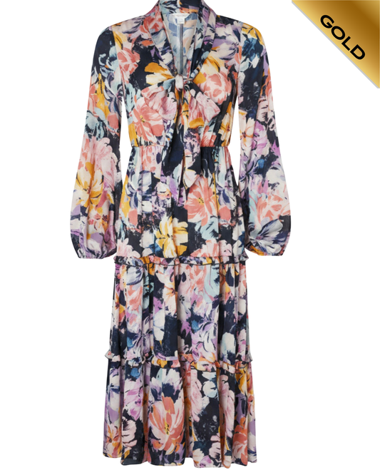 Monsoon sustainable floral satin dress- New with tags