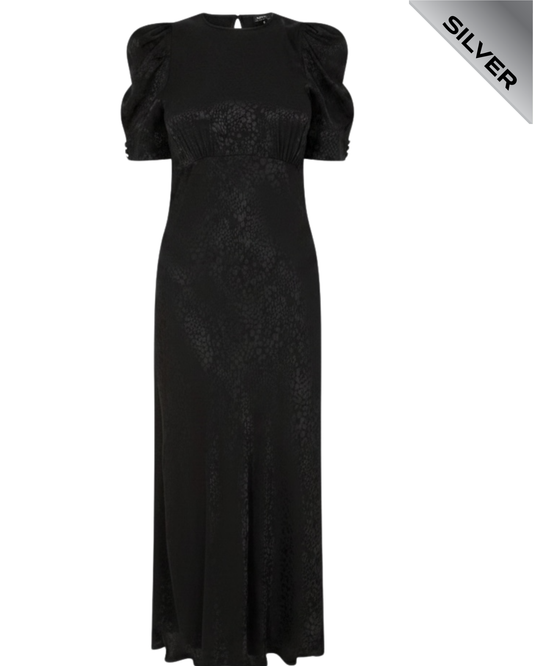 Nobody's Child Pre Loved Black Jacquard  Dress