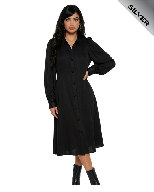 PHASE Eight Tila black satin dress