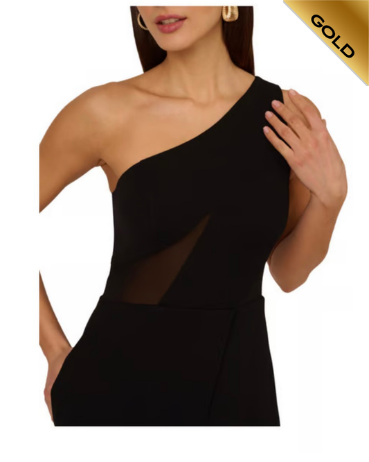 ADRIANNA PAPELL knit crepe long dress